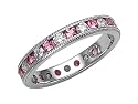 1.45 cttw Genuine Pink Sapphire Eternity Band by Karina B(tm) - Platinum