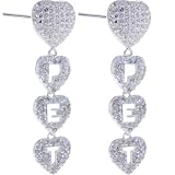 PENTHOUSE Sterling Silver Hollow Heart PET Earrings