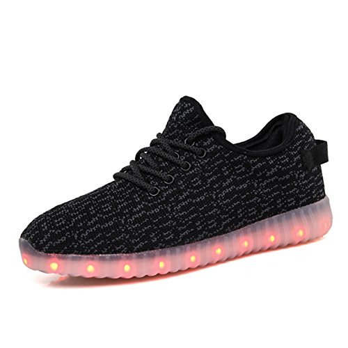 Joansam 7 Colors LED Luminous Unisex Sneakers Men & Women USB Charging Light Colorful Glowing Leisure Flashing Shoes Sport Shoes JSS07BL-40
