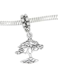 Sterling Silver Bonsai Tree Dangle Bead Charm