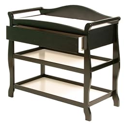 Aspen Changing Table with Drawer - Black 