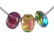 Pandora Style Charm Bead Set (Z171) Murano Style and Faceted Glass (Fits Troll too) ~ Purple, Yellow & Green