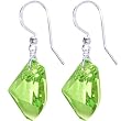 Handcrafted Austrian Crystal Peridot Avant-Garde Earrings MADE WITH SWAROVSKI ELEMENTS