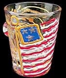 America's Flag Design - Hand Painted - Collectible Shot Glass - 2 oz. America's Flag Design - Hand Painted - Collectible Shot Glass -