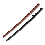 1 Black, 1 Natural Wooden Bokken Practice Training Daito Sword SET
