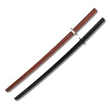 1 Black, 1 Natural Wooden Bokken Practice Training Daito Sword SET