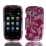 For Verizon Samsung Character R640 Accessory - Purple Flower Design Hard Ca ....
