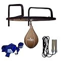Speedball Platform Sets Genuine Cowhide Leather, wooden platform with complete fixing and metal wall brackets sets Punching Balls & Swivel Natural Ball Leather Skipping Rope Poly Cotton Hand Wraps Blue