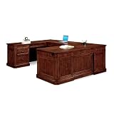 Arlington Medium Walnut UDesk with Left Bridge