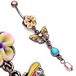 Antique Butterfly belly button ring