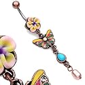 Antique Butterfly belly button ring