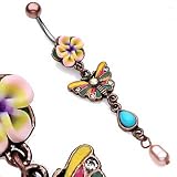 Butterfly with Pearl Belly Button Ring