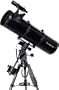 Black TwinStar 8" Reflector Telescope EQ Mount Fast f/4.9, Dual Axis Motor Drive