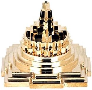 odishabazar Yantra Meruprushtha Shree Yantra In Gold Finish 7.5X7.5X6.5 Cm