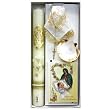 Baptismal Gift Set in Spanish with Missal, Rosary, 2x12" Large Sculpture Candle, Handkerchief, and Shell (Bautizo Set de Regalo)