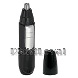 【即納】新鼻毛カッター　(NOSE HAIR TRIMMER)携帯用電動鼻毛カッター　掃除用ブラシ、保護キャップ付属　男女兼用　ブラック×シルバー 彼氏