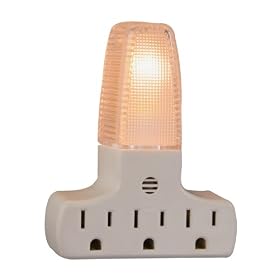 AmerTac 71044 Faceted Night Light with 3 outlets