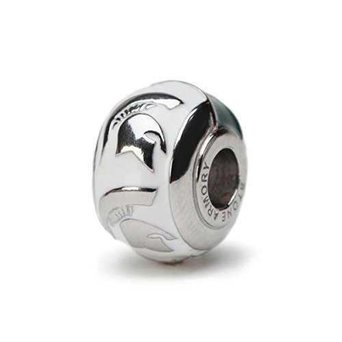 Michigan State 3-D Spartan Bead Charm - WHITE - Fits Pandora & Others