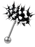Vibrating KOOSH TONGUE Ring Barbell Soft Body Jewelry Vibe Bell Black & White