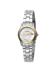 Caravelle by Bulova Womens 45M103 Silver and White Dial Metal Bracelet Watch