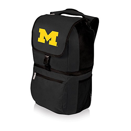 PICNIC TIME NCAA Michigan Wolverines Zuma Backpack Cooler - Soft Cooler Backpack - Lunch Cooler, (Black)
