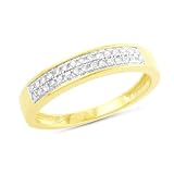 10K Yellow Gold 0.15 Carat Diamond Wedding Band Size-7