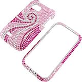 Rhinestones Protector Case for T-Mobile myTouch Q (LG myTouch Q C800), Swirl Pink & White Full Diamond