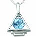 1.75 Carats Genuine Round Swiss Blue Topaz Sterling Silver Pendant Necklace