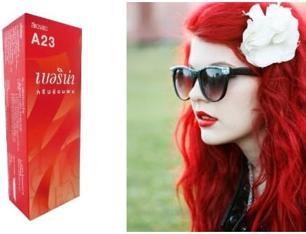 Berina Permanent Hair Color Dye Berina A23 Bright Red Color : 1 Box