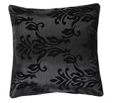 Rococo Black 18 Faux Silk Cushion Cover