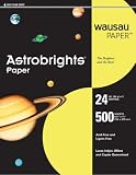 Wausau Astrobrights Heavy Duty Paper, 24 lb, 8.5 x 11 Inches, Lift-Off Lemon, 500 Sheets (22638)