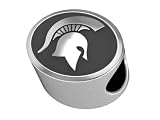 Michigan State University MSU College Bead Fits Most Pandora Style Bracelets Including Pandora, Chamilia, Biagi, Zable, Troll and More. High Quality Bead in Stock for Immediate Shipping