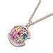 Women's Rose Gold Plated Pendant Multicolored Austrian Crystals Necklace