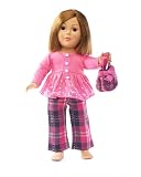 Fits American Girl Doll Pink Plaid Outfit - 18 Inch Doll Clothes/clothing Includes 18