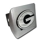 University of Georgia Bulldogs "Brushed Silver with Chrome "G" Emblem" Metal Trailer Hitch Cover with NCAA College Sports Logo Fits 2 Inch Auto Car Truck Receiver