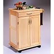 Natural Finish Compact Kitchen Cart Natural
