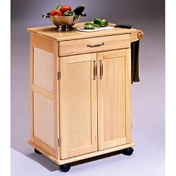 Natural Finish Compact Kitchen Cart Natural