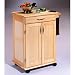 Natural Finish Compact Kitchen Cart Natural