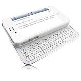 Naztech 11918 Ultra-thin Sliding Bluetooth Keyboard for Apple iPhone 4/iPhone 4 CDMA and iPhone 4S - Retail Packaging - White