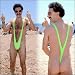 Borat Lime Green Mankini & Moustache Fancy Dress Set