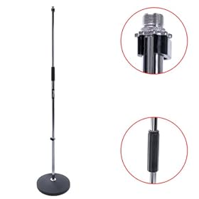 Tiger Chrome Microphone Stand Round Base