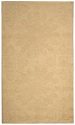2'6" x 4'3" Rectangular Oscar Isberian Rugs Area Rug Stucco Color Hand Hooked China "Martha Stewart Collection" Terrazza Design