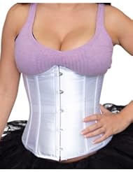 Apparel: Bonitaz Womens Plus-Size Classic Underbust Waist Cincher Corset, White, 5X/6X - Bonitaz Costumes