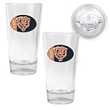 Chicago Bears NFL 2pc Pint Ale Glass Set with Football Bottom - Oval Logo
