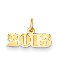 14k Yellow Gold Horizontal 2013 Charm