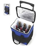 6 Bottle Collapsible Cooler on Wheels (Royal Blue ) by 