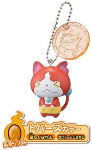 Youkai Watch Mascot Key Chain Topaz Color Jibanyan & Honobono Medal Charm