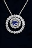 Collegiate Circle Pendant Charm with 18 Sterling Silver Chain Kansas State University Wildcats