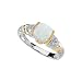14K Two Tone Gold 1/6 ct. Diamond with 7/8 ct. Opal and 0.06 ct. Tanzanite Ring