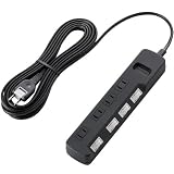 ELECOM 雷ガードタップ 個別スイッチ 4個口 5m BK T-K03-2450BKの画像